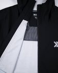 Black MOVE Sport Apparel women’s AquaLight jacket showing white mesh lining and front zipper.