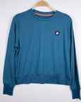 MOVE sport apparel blue heathered long sleeve crewneck sweatshirt with ribbed cuffs and side-slit hem
