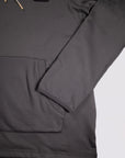 MOVE sport apparel charcoal grey waffle-knit pullover hoodie with a kangaroo pocket and raglan sleeves