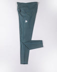 MOVE Sport Apparel women’s 25-Inch Running Tights: Balsam Green tights arranged with one leg folded.