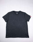 Heather Black MOVE Sport Apparel women’s Essential Short Sleeve T-shirt, front view showing the crew neckline, short sleeves and small red-and-white sleeve tag.