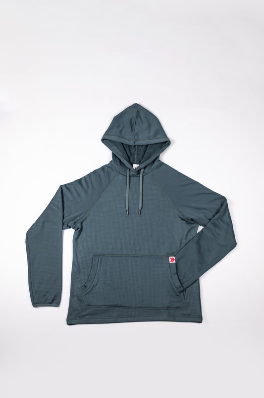 WOMENS WAFFLE HOODIE - BALSAM GREEN