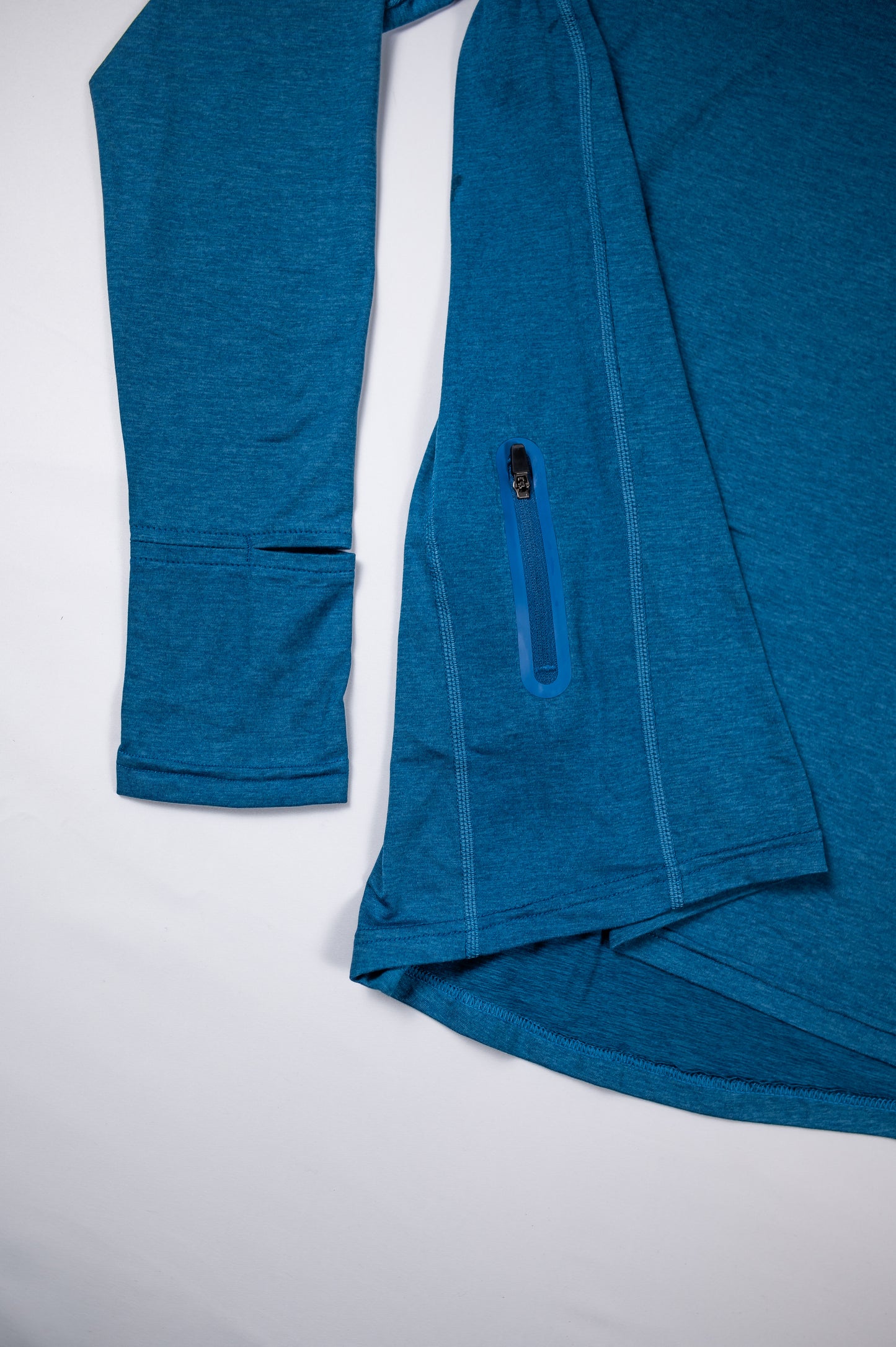 WOMENS ESSENTIAL QUARTER ZIP - HEATHER BLUE ASHES