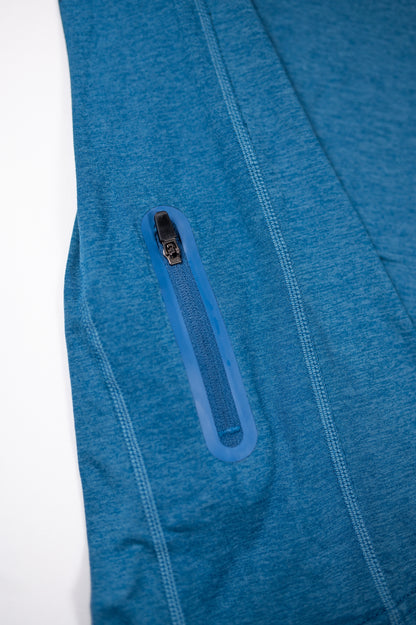 WOMENS ESSENTIAL QUARTER ZIP - HEATHER BLUE ASHES