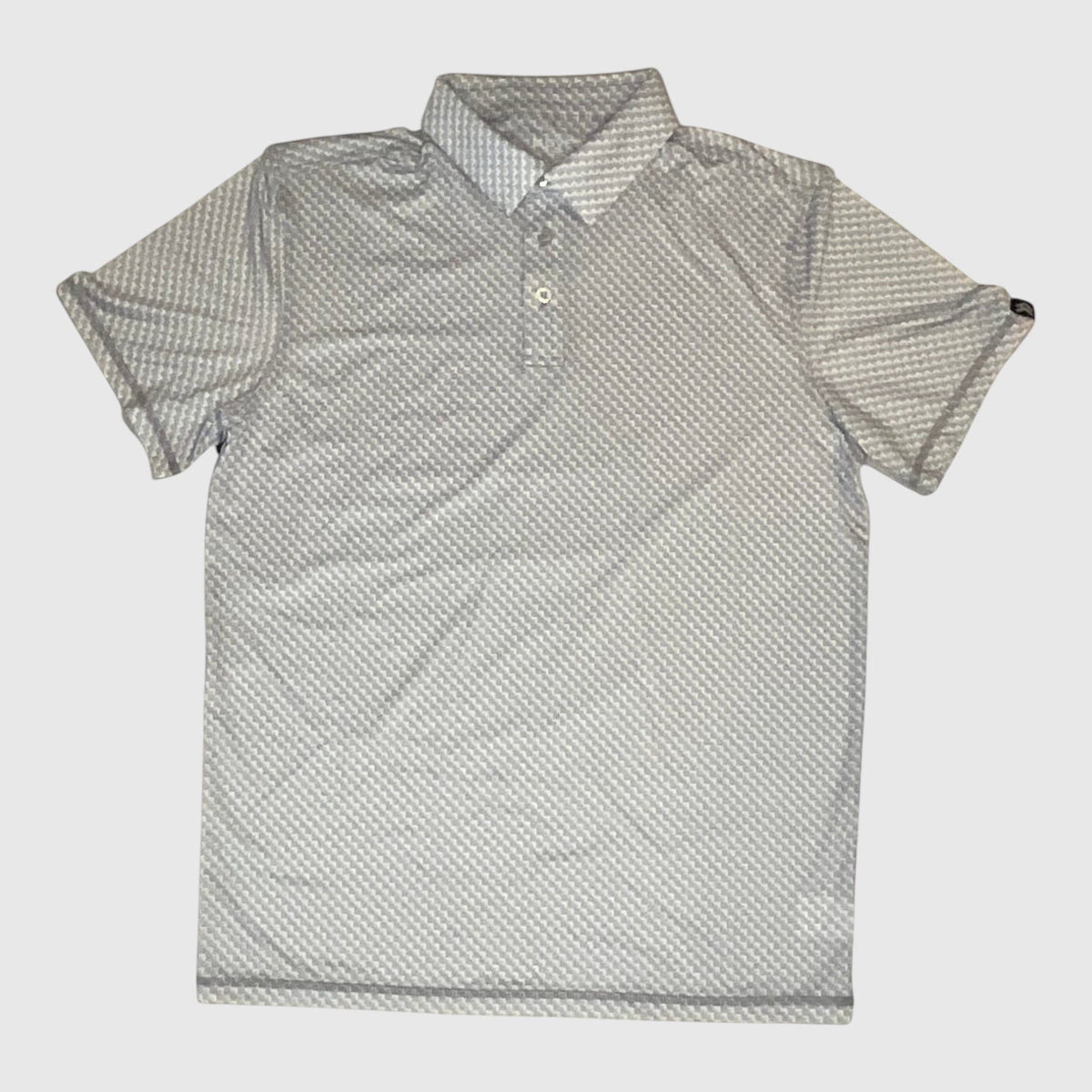 MOVE Sport Apparel Men’s Clubhouse Golf Polo in Long Drive print, front product view.