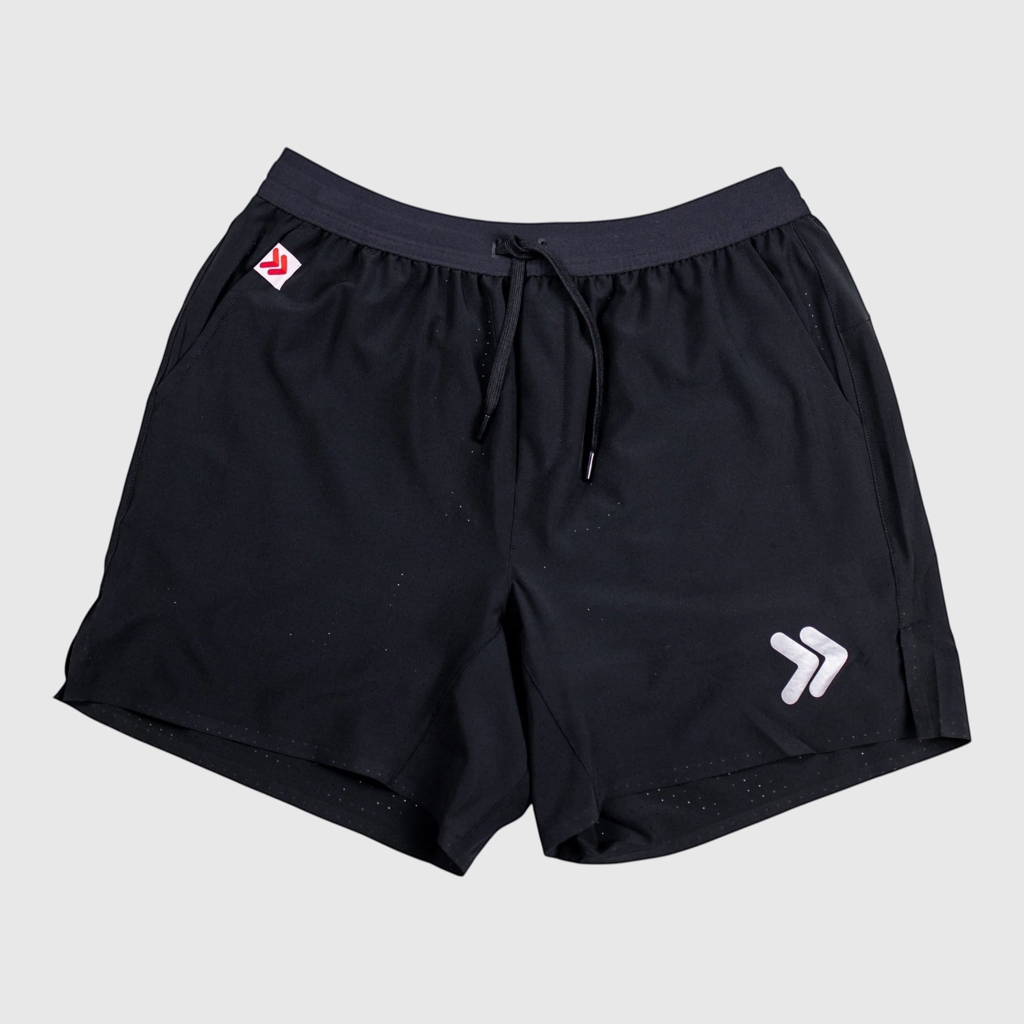 MOVE sport apparel black 6 inch agility training shorts with internal liner and white logo detail