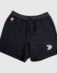 MOVE sport apparel black 6 inch agility training shorts with internal liner and white logo detail