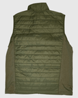 MOVE sport apparel men's olive green lightweight down vest with breathable side panels and quilted design