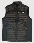 MOVE sport apparel men's black lightweight down vest with zip pockets and breathable side panels