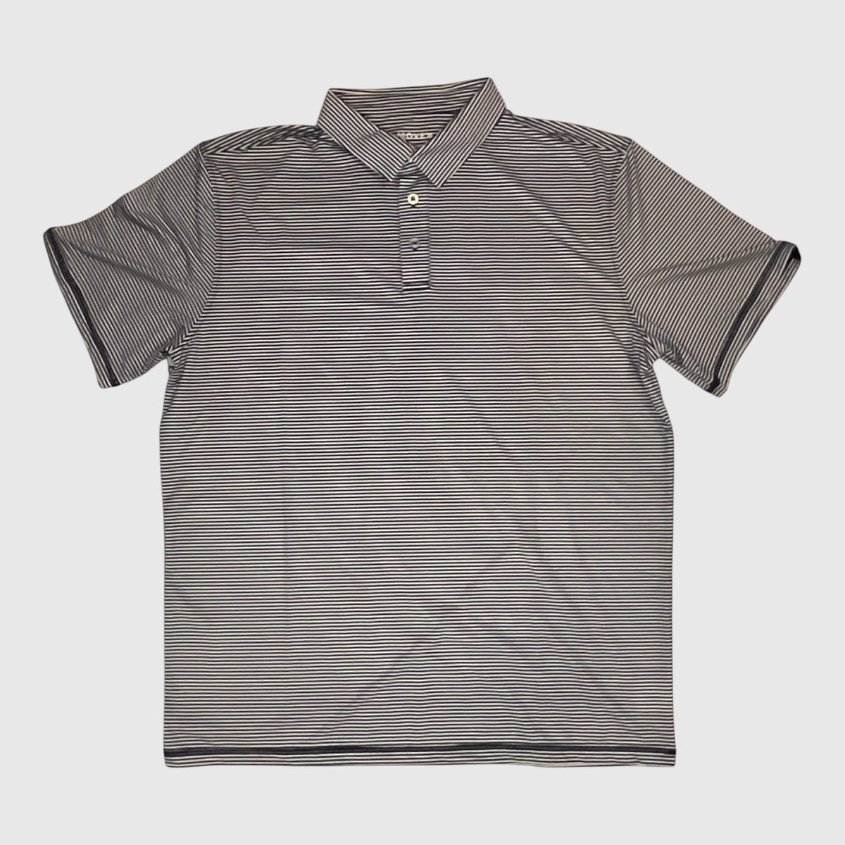 MOVE Sport Apparel Men’s Clubhouse Golf Polo in Navy Links print, front product view.