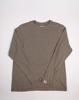 MOVE Sport Apparel Men’s Essential Long Sleeve in Lead Gray laid flat, showing the crew neckline and long sleeves.