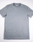 Front view of the Ultimate Gray MOVE Sport Apparel men’s LuxDry Training T-Shirt.