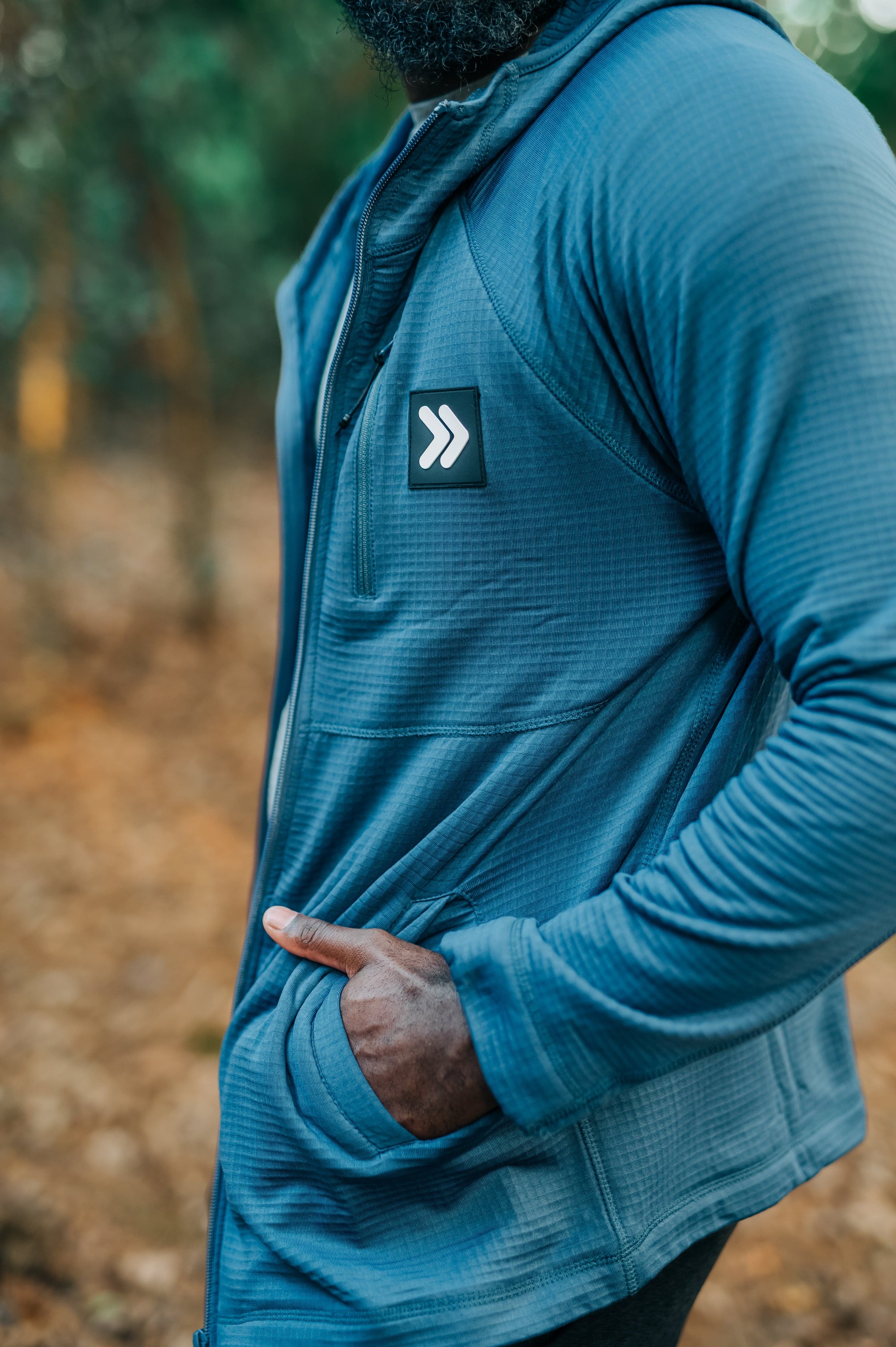 MOVE sport apparel Men’s Waffle-Knit Hooded Jacket