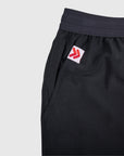 MOVE sport apparel black Agility 6 inch training shorts with perforated fabric and red logo patch detail
