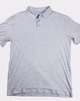 MOVE sport apparel Essential Polo Shirt in light grey moisture-wicking fabric with a classic collar and button placket