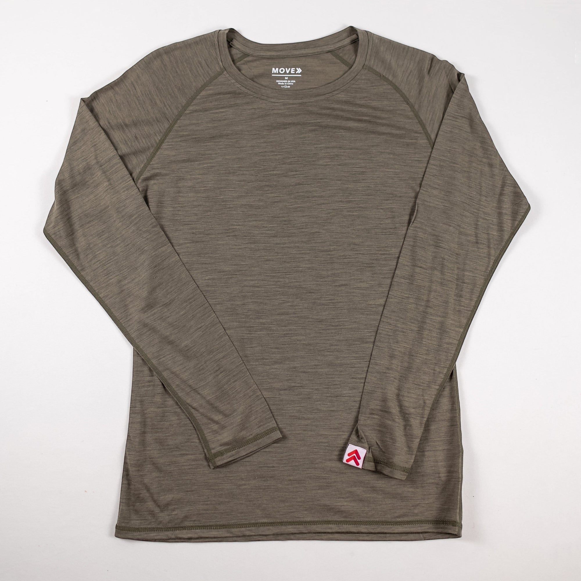 MOVE sport apparel Smokey Olive / S MOVE sport apparel Long Sleeve Merino Base Layer Shirt