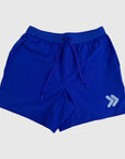 MOVE sport apparel Agility 6 inch training shorts in royal blue with a drawstring waist and side slit detail.