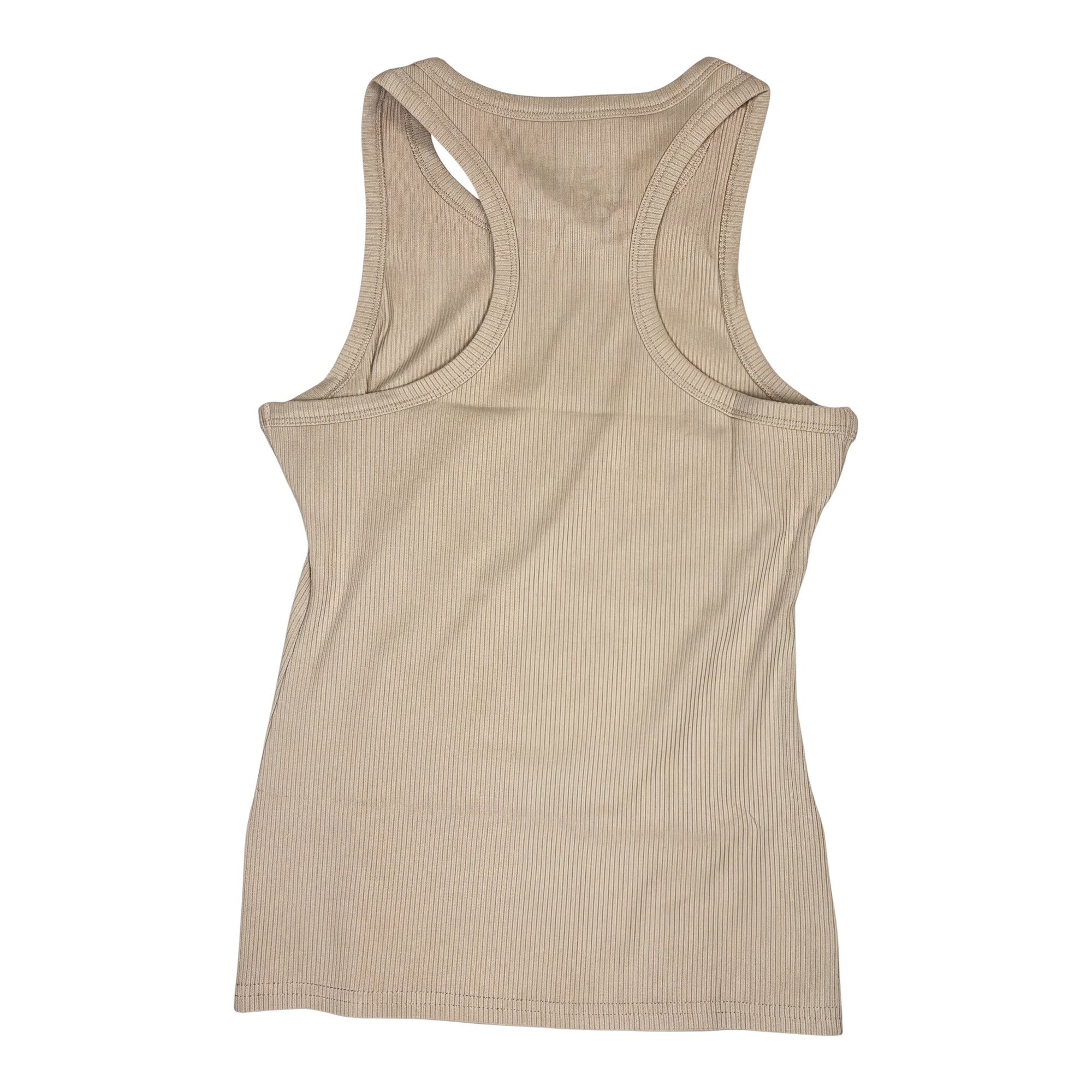 MOVE sport apparel beige ribbed bamboo racerback tank top for active wear and layering