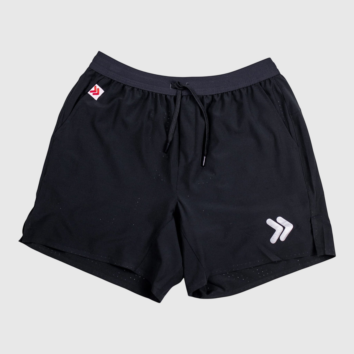 MOVE Sport Apparel black 6 inch agility training shorts with internal liner and white logo detail