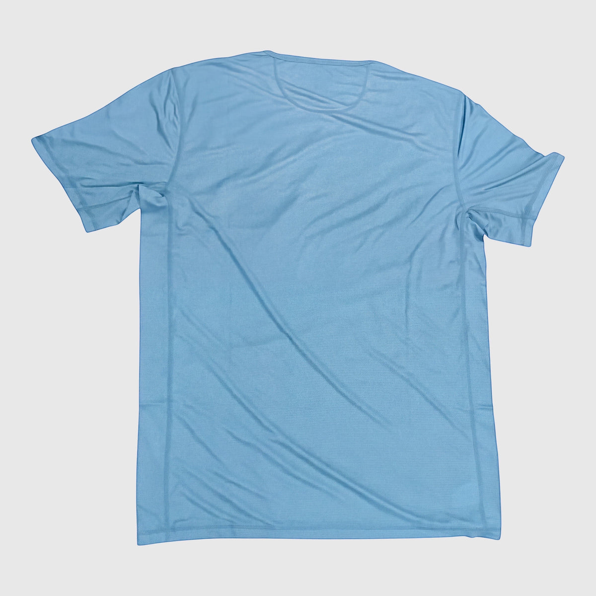 MOVE Sport Apparel Blaze Training T-Shirt in Forget-Me-Not blue, back product view.