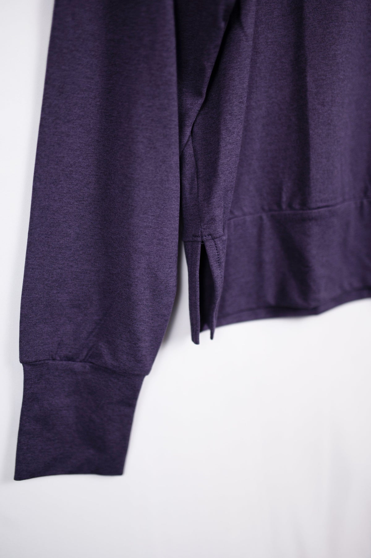 MOVE sport apparel purple long sleeve crewneck sweatshirt with ribbed cuffs and side-slit hem detail