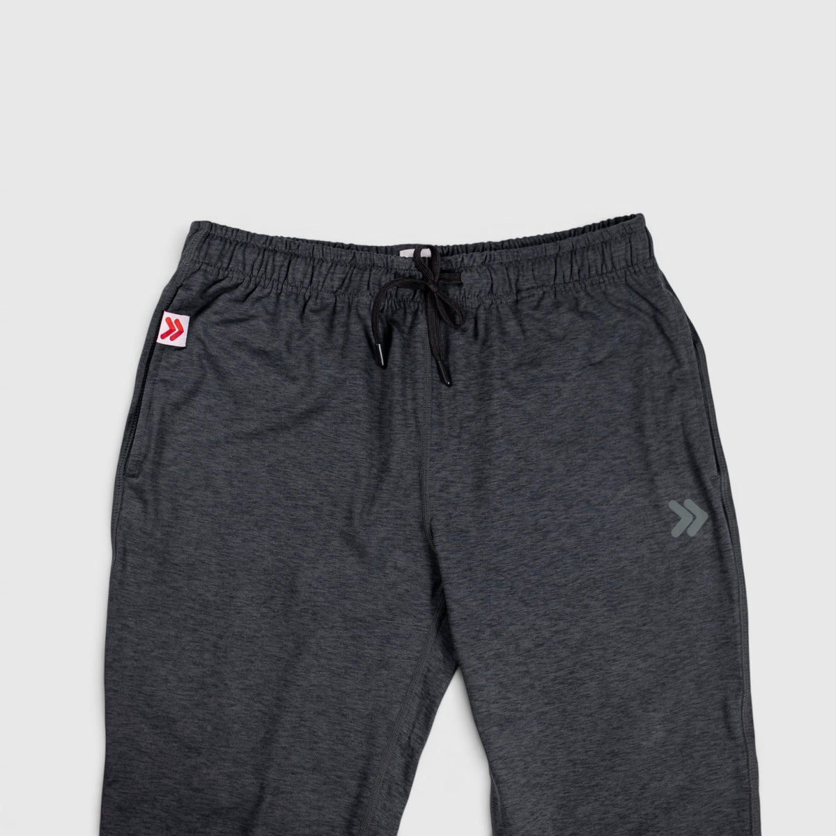 Close view of the waistband and drawstring on MOVE Sport Apparel Women’s Essential Jogger Black Label in Black.