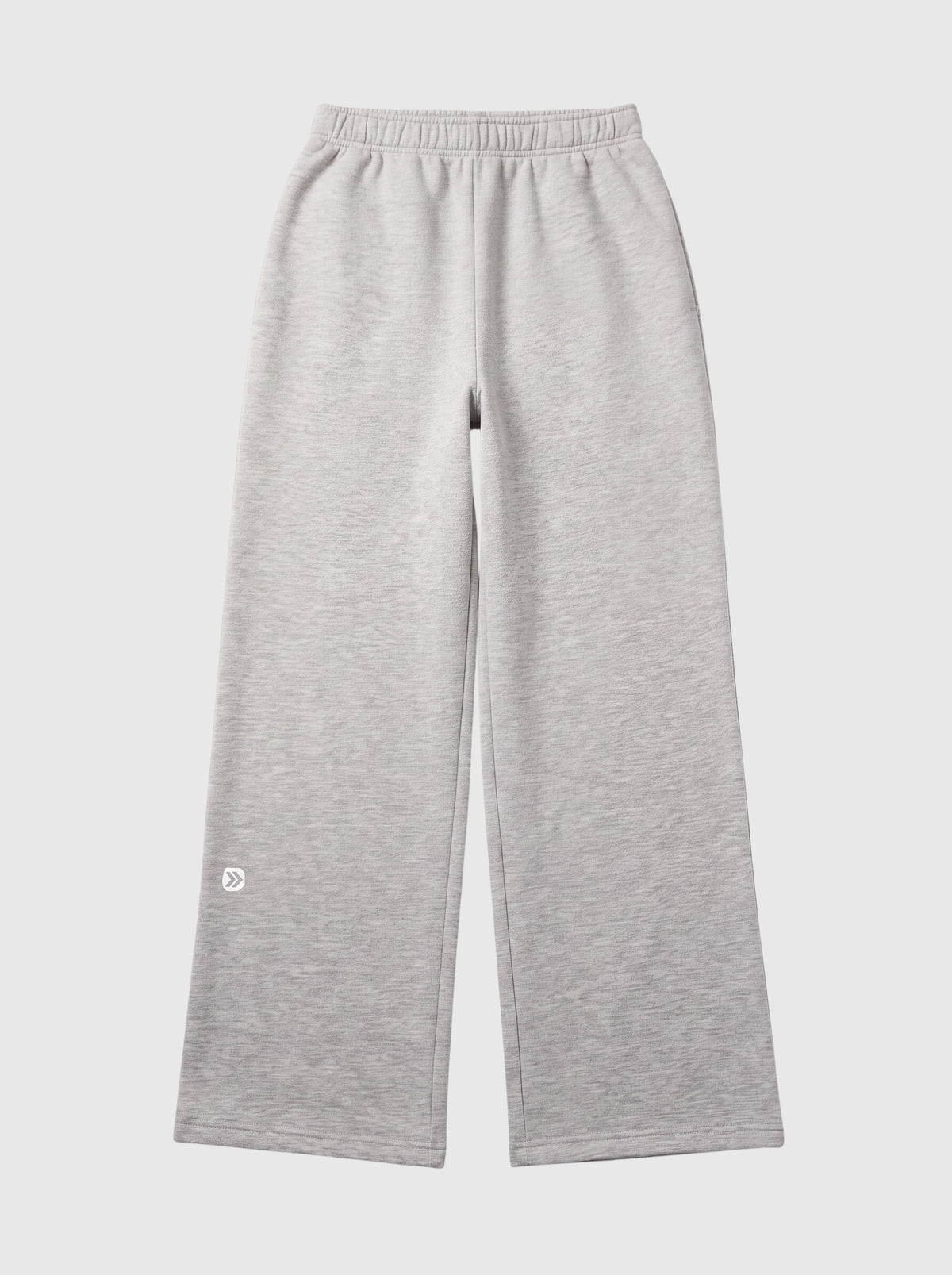 Back flat-lay view of MOVE Sport Apparel Women’s Wide Leg Lounge Sweatpants in Heather Gray, showing the wide legs and elastic waistband.