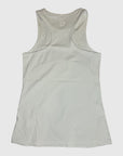 Racerback view of MOVE Sport Apparel Pure Stretch Full Length Tank Top in White.