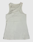 Front flat-lay view of MOVE Sport Apparel Pure Stretch Full Length Tank Top in White.