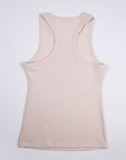 Rear flat-lay view of the MOVE Sport Apparel Women’s FlexRib Full Length Tank in Crystal Gray.
