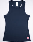 Front flat-lay view of the MOVE Sport Apparel Women’s FlexRib Full Length Tank in India Ink.
