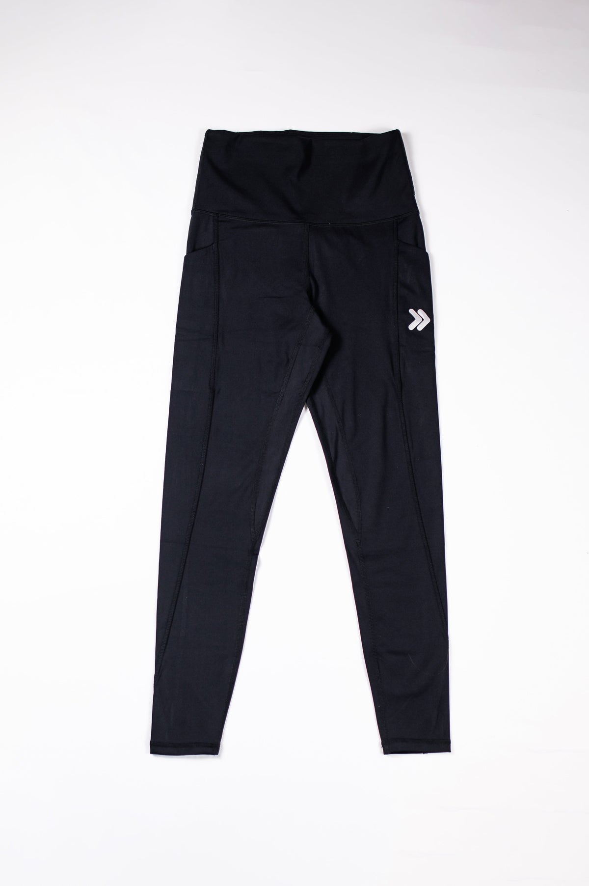 MOVE Sport Apparel women’s 25-Inch Running Tights: Black tights shown from the front.