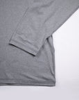 MOVE Sport Apparel women’s Black Label Lightweight Sun Hoodie: Close view of Heather Classic Gray sleeve cuff and hem seams.