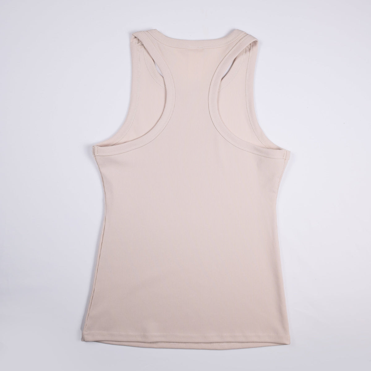 Rear flat-lay view of the MOVE Sport Apparel Women’s FlexRib Full Length Tank in Crystal Gray.